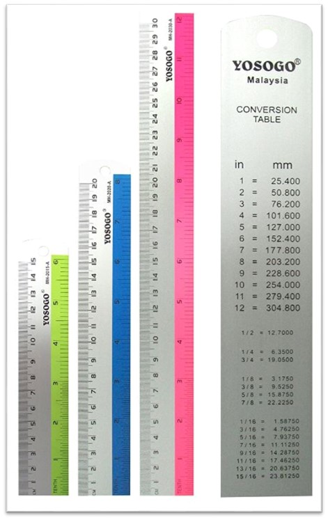 6 inch Colorful Colors POP-up Aluminum Ruler 12 inch 8 inch