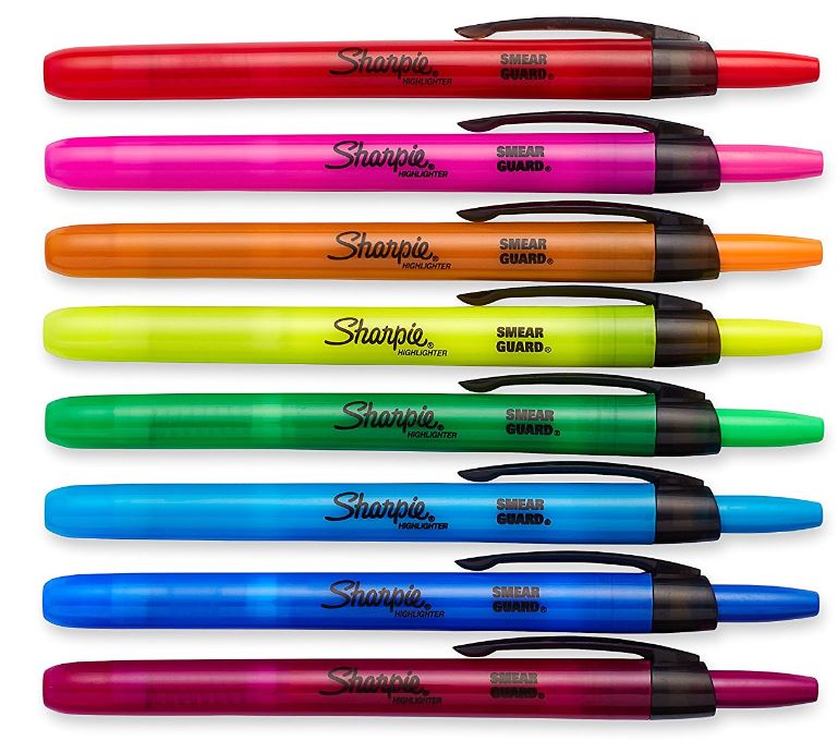 Sharpie Accent Retractable Highlighters Assorted Color 5ct San 28175pp for sale online